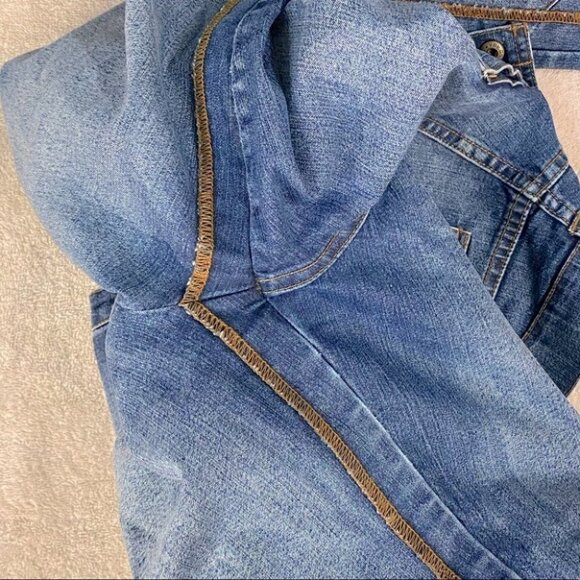 Vintage Request Relaxed Fit Cropped Capri Jeans With Brown Stitching 9 - Picture 5 of 13